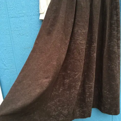 Vintage Button Down Long Sleeve Pleated Midi Skirt Women’s Plus Size 14