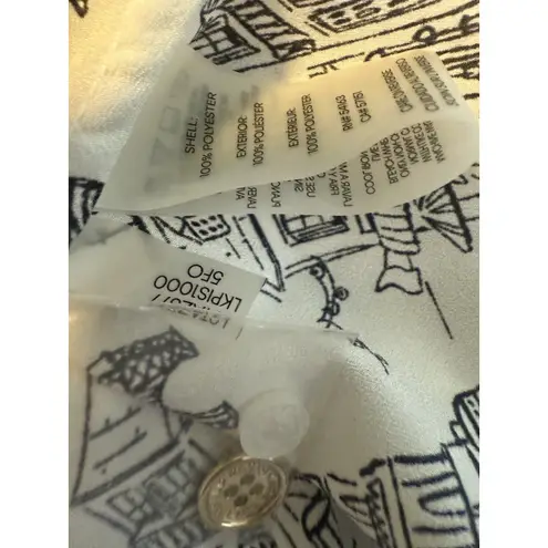 Karl Lagerfeld Karl Lagerfeld Women's Long Sleeve Blouse Paris Effile Tower Preppy Y2K White M