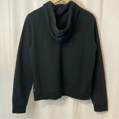 Y2K New York and Company Embroidered Floral Beaded Full Zip Hooded Sweatshirt Black Size L