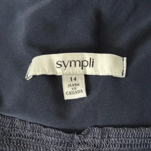 Sympli Crop Pant Minimalist Lagenlook Slinky Stretch Travel Quiet Luxury Comfort Blue Size 14