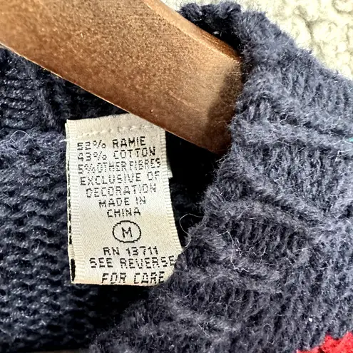 Valerie Stevens Valerie Stevens Christmas Cardigan M Blue Santa Snowman Moon Ugly Sweater Vtg