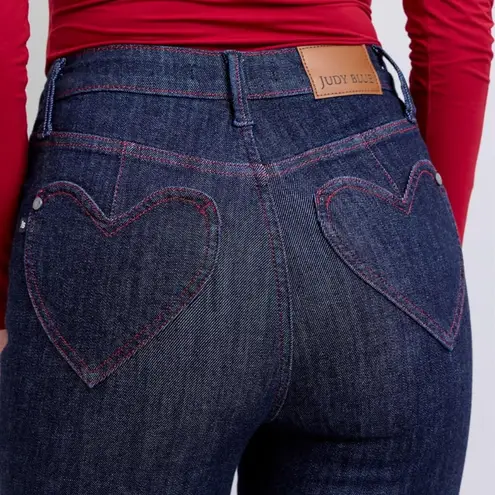 Judy Blue “Be Mine” Heart Pocket Skinny Jeans Dark Wash High Rise 3/26 NWT