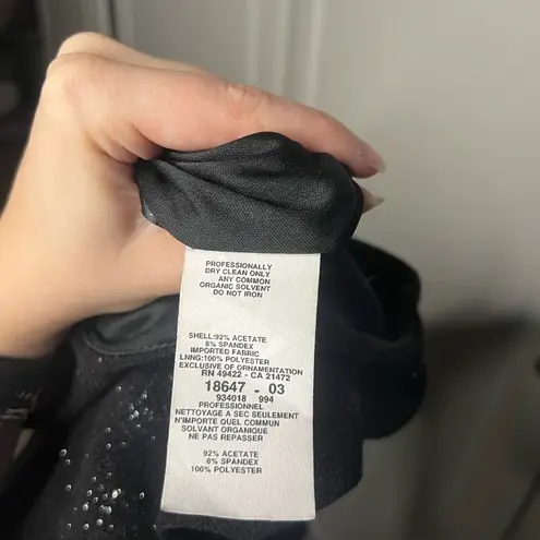 Vintage Scott McClintock Sparkle Beaded Fringe Dress Black Size 4P