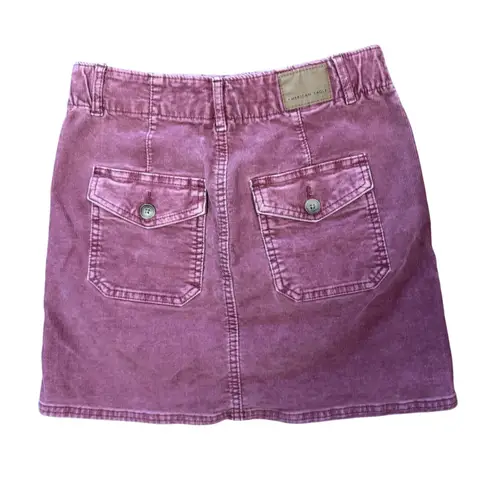 American Eagle Corduroy Mini Skirt Womens 00 Bugandy Super Stretch Pink Size 2