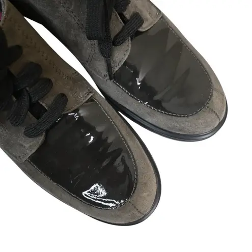 Munro Womens 8.5N Veranda Brown Suede Patent Leather Lace Up Oxford