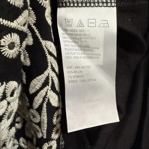 C Wonder by Christian Siriano Runway Ruffle Eyelet Dress Black S Embroidered