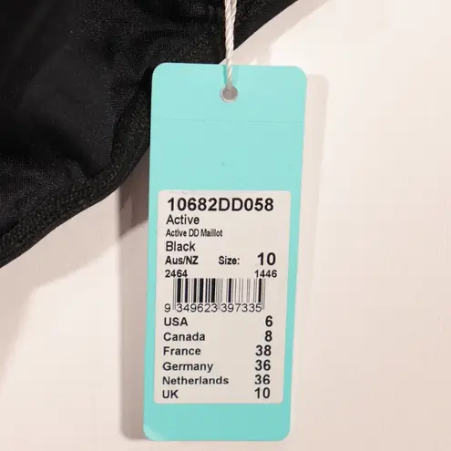 Seafolly NWT DD Active Black Maillot Size 6 (AU 10) in Black