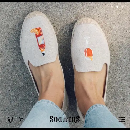 Soludos Embroidered Canvas Aperol Spritz Espadrille Flats 8