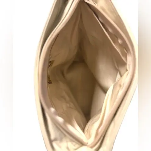 KARAM Handbags NYC 80’s Winter White Leather Gold Studded Crossbody Shoulder Bag