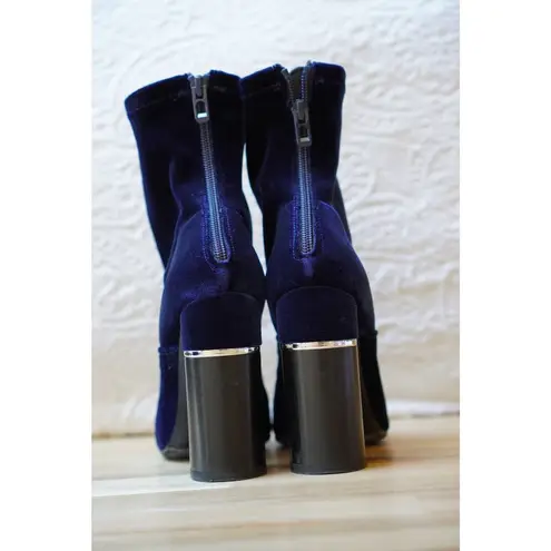 3.1 Phillip Lim Blue Velvet Kyoto Boots Booties In RQ431 Royal Blue Size 36.5
