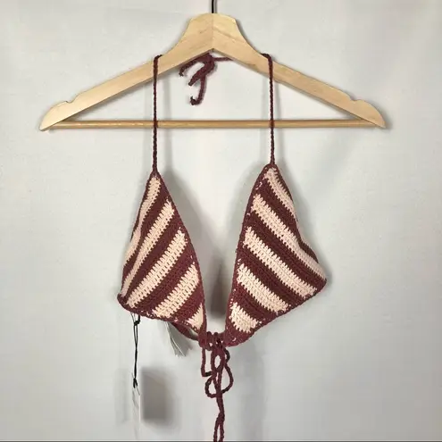 Somedays Lovin NEW REVOLVE ' Miles Crochet Tie Halter Swim Top L