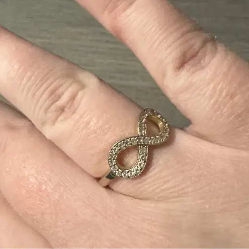 925 Sterling Silver Faux Diamond Infinity Ring