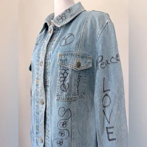 Valerie Stevens Vintage ‘90s  Peace & Love Denim Jacket