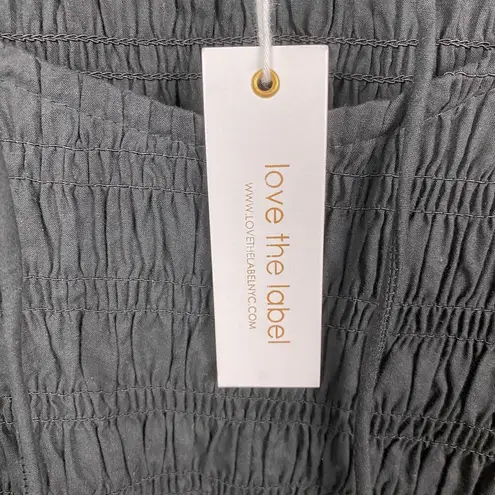 Love The Label Anthropologie Black Smocked Puff Sleeve Blouse Sz.S NWT