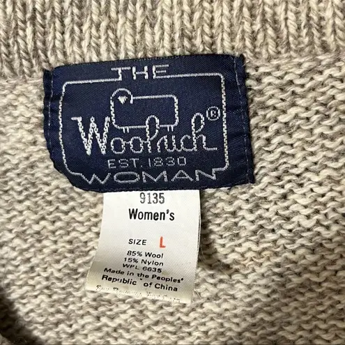 Woolrich Vintage Beige and Blue Patterned Cardigan 1980s