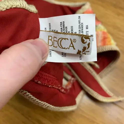 Becca Rainbow Striped Bikini Top Women Size Medium Horizon Claire Swimsuit Beach