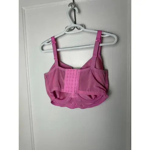 Cacique Lace Demi Bra Women's 42 G Barbie Pink Full Coverage Underwire