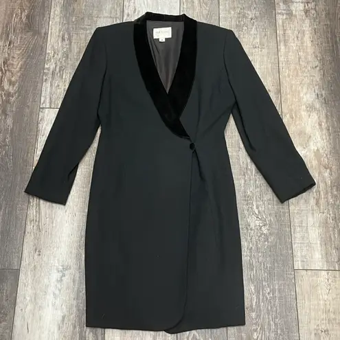Hugo Buscati Vintage Milano Lapel Coat Dress Black Size 4