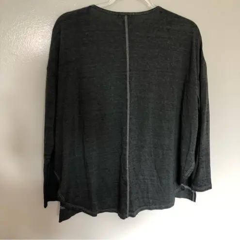 Free People  Movement Long Sleeved Dark Gray Tee Shirt Side Split New Small