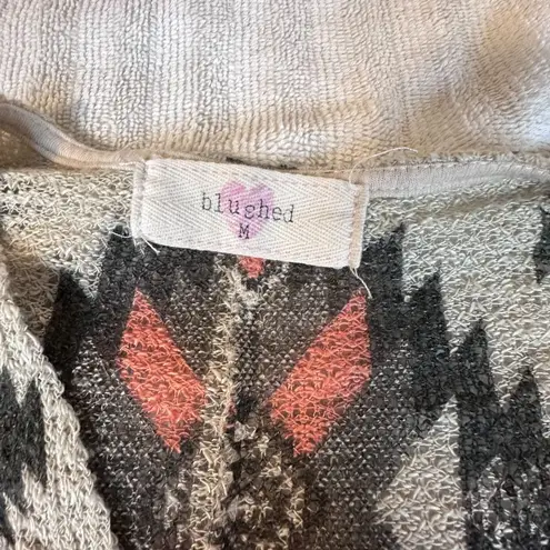 Blushed Cardigan Womens M Open Front Aztec Geometric Knit Sweater Boho Fall Size M