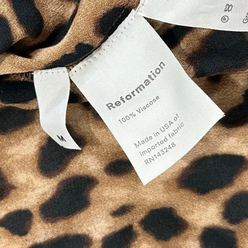 Reformation  Violet Leopard Print Blouse Size Medium