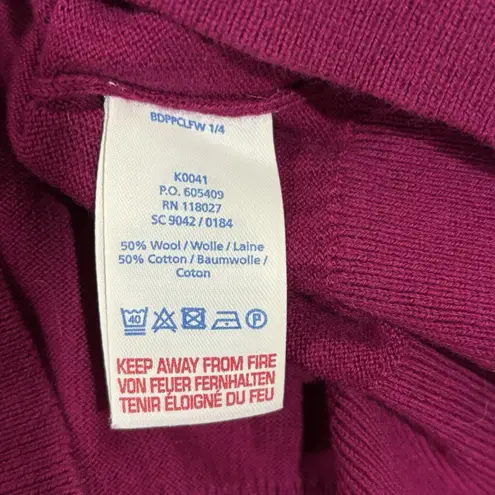 Boden Size 10 M/L Barbie Pink Ruffle Trim Wool + Cotton Pullover Sweater K0041 Size L