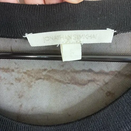 Jonathan Simkhai Black Sheer Back Midi Sweater Dress Size Small