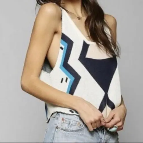 Somedays Lovin Top Tribal Knit Scalloped Hem Tank