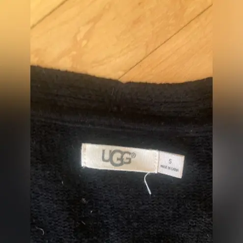 UGG  Long Black Wool Blend Cardigan