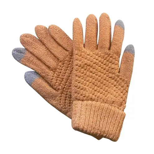 Touchscreen Gloves Unisex Burnt Orange Knit Winter