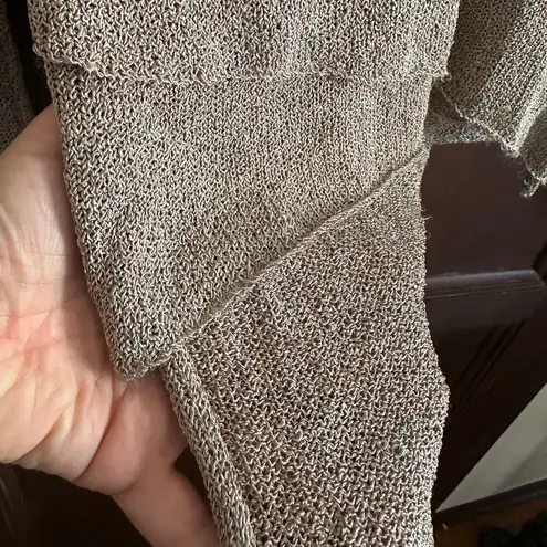 BALL OF COTTON | Handloomed Drapey Knit Asymmetrical Hem Lagenlook Sweater | XS Tan