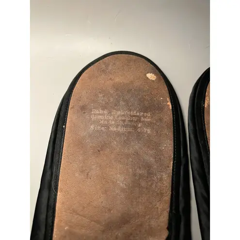 Handmade Vintage Hand Embroidered Slippers Womens Medium Satin Floral Quilted 70s Mules