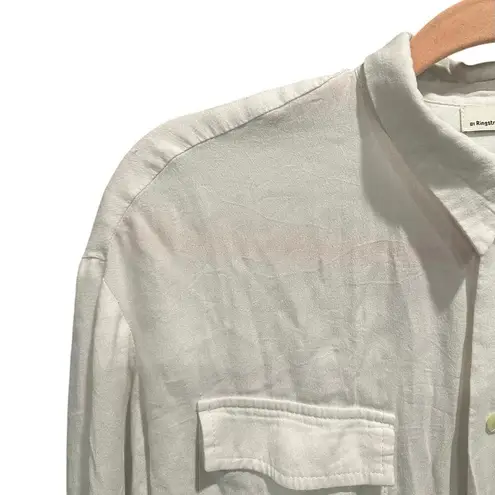 HOPE STHLM White Gauzy Classic Coastal Basic Button Down Shirt Small