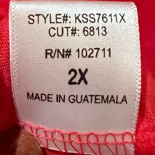 Gibson x Hi Sugarplum! Summerland Scooped Neck Pocket Tank Top Hot Orange Sz 2X