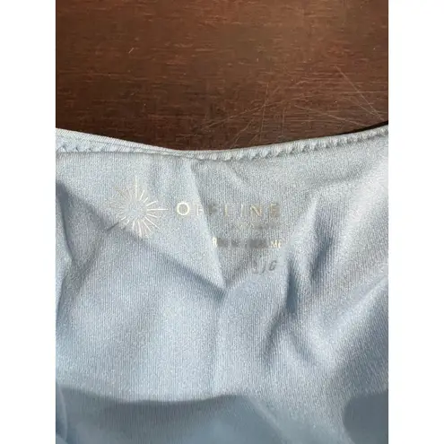 OFFLINE by Aerie Light Blue Tank Top Built In Bra Activewear Top L/G Size L