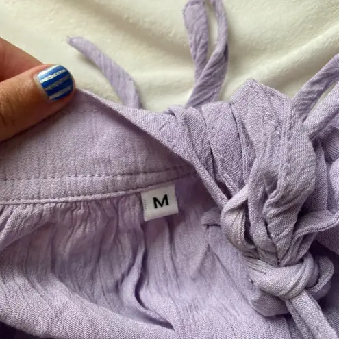 light pastel purple polka dot beachy halter dress Size M