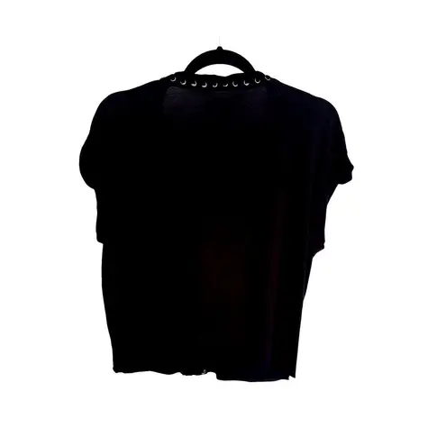 ALL SAINTS Aria Black Grommet Top in Size X