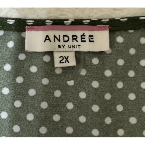 Andree by Unit y2k vera embroidered dress in Pokar Dot Barbie Baby Doll 2X grun