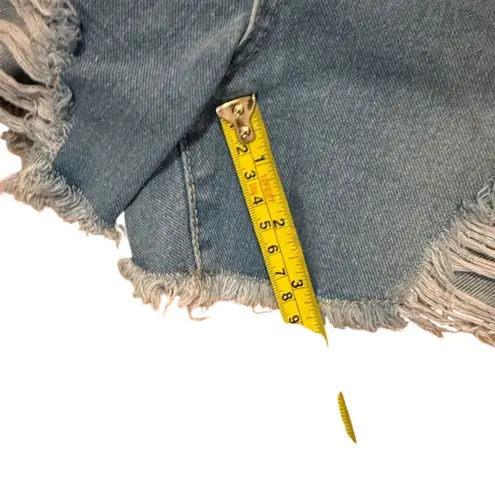 Women's Distressed High Rise Denim Shorts Blue Size 7 Casual