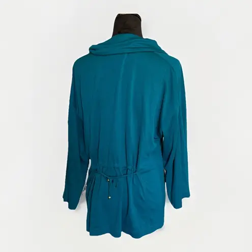 St. John  Spa Blue Full Zip Hoodie Jacket Women's M Relaxed‎ Fit Casual Loungewear thumbnail 3