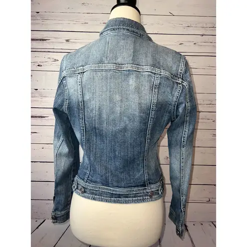 Silver Jeans Denim Jacket size Small Womens Distressed Jean Trucker Cowgirl
