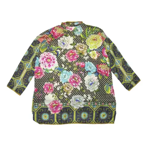 Johnny Was NWT Fagan Josie Tunic in Floral Print Lightweight Silk Blouse S