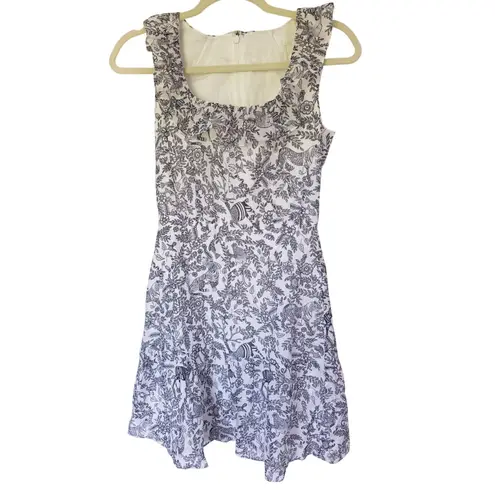 Saloni Misha Silk Mini Dress Ivory Rajasthan Print S Designer Romantic Luxury White Size 2