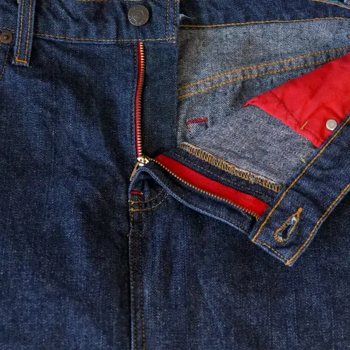 Vintage Polo Jeans Co Ralph Lauren Denim Knee Skirt Womens Size 6 Dark Wash Y2K Blue