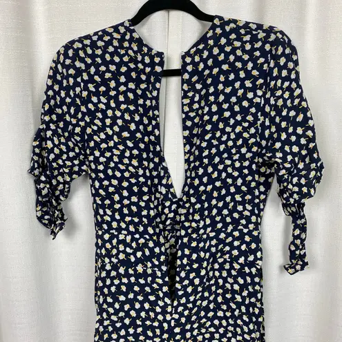 Faithfull the Brand Blue Vintage Bloom Birgit Mini Dress Sz.US6 NWT