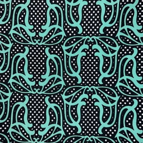 Tracy Negoshian Black & Green Georgia Polka Dot Swirl Tunic Top NWOT XSmall