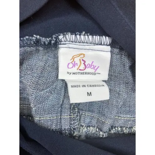 Motherhood Maternity New Oh Baby Capri Jeans Womens Med Dark Wash Over Belly