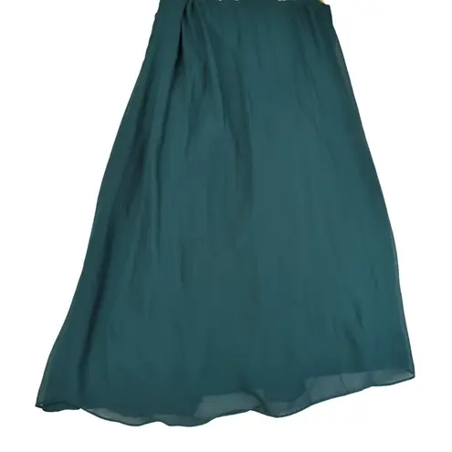 Birdy Grey Laurie Chiffon Emerald Green Maxi Dress Bridesmaid Womens Plus 2X NWT