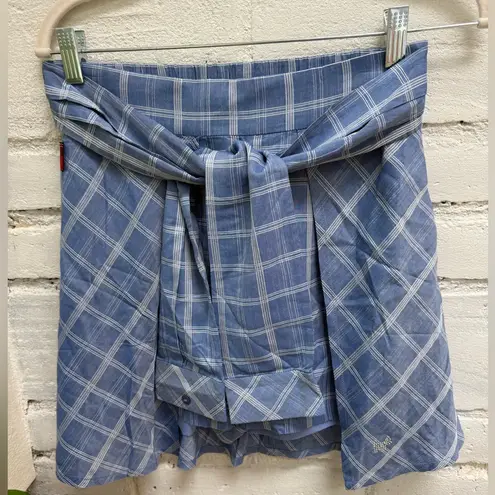 Scottish house Blue Plaid Skirt with Belt size M Size M