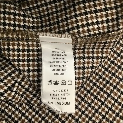 JM Studio Size Medium Ivory Camisole & Chocolate Plaid Skirt W/Pockets. New Brown